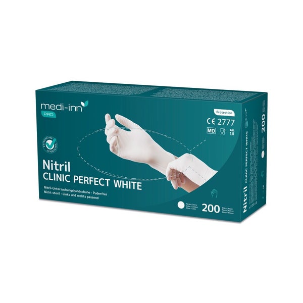 Medi-Inn PRO Clinic Perfect White Nitril-Einmalhandschuhe, weiß, puderfrei, Gr. XL 2000 St