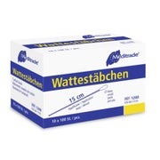 Meditrade Wattestäbchen, unsteril – aus Holz oder Kunststoff, verschiedene Kopfgrößen - Packung = 10 Beutel à 50 Stück – großer Wattekopf, Kunststoff