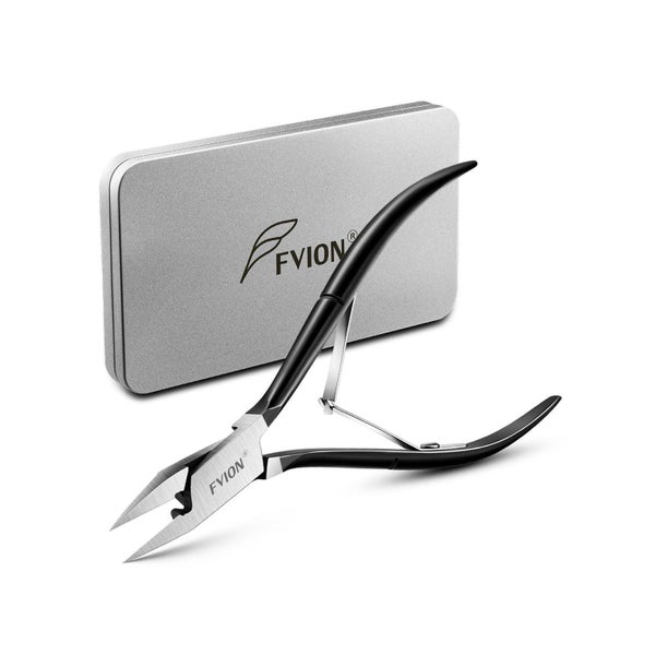 FVION Profi Nagelzange für Fußnägel - Gerade Klinge, Eckenzange für
