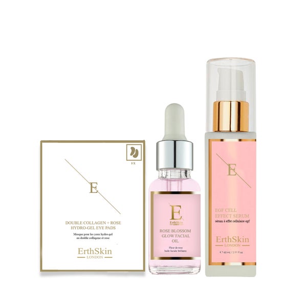 Egf Serum + Rose Blossom Glow Gesichtsöl + Double Collagen Eye Pads Set 1 St