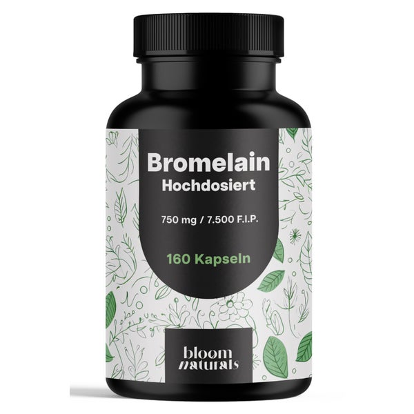 Bromelain 750 mg - 160 Kapseln - Bloom Naturals 160 St