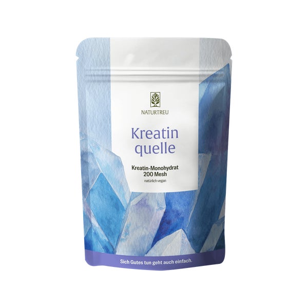 Kreatin Monohydrat 200 Mesh - ultrafeines & reines Creatin - KREATINQUELLE - 500 g in 100 Portionen veganes Getränkepulver - NATURTREU® 500 g