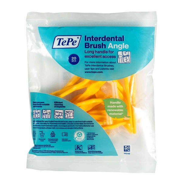 20-Pack TePe Angle Interdentalbürste Gelb 0,7 mm ISO 4 20 St