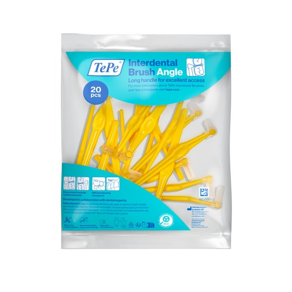 20-Pack TePe Angle Interdentalbürste Gelb 0,7 mm ISO 4 20 St
