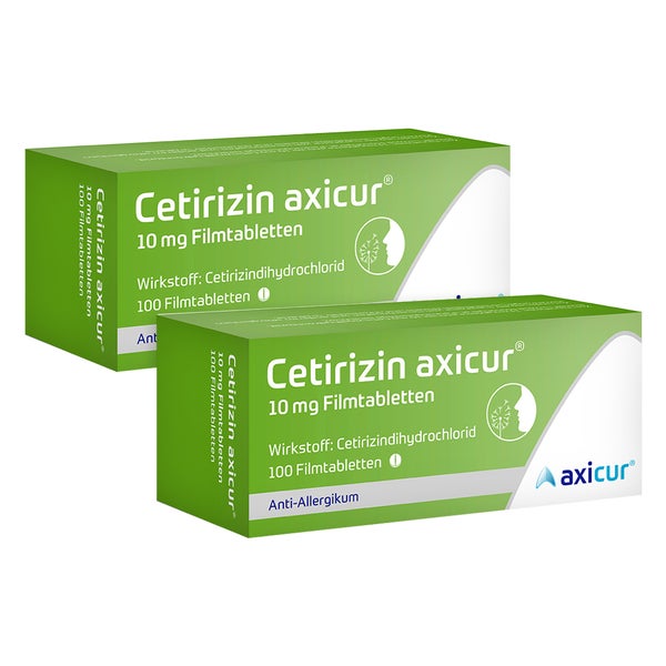 Cetirizin axicur 10 mg Doppelpack 2X100 St