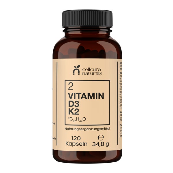 Cellcura Naturals Vitamin D3+k2 Mk7 Kapseln 120 St