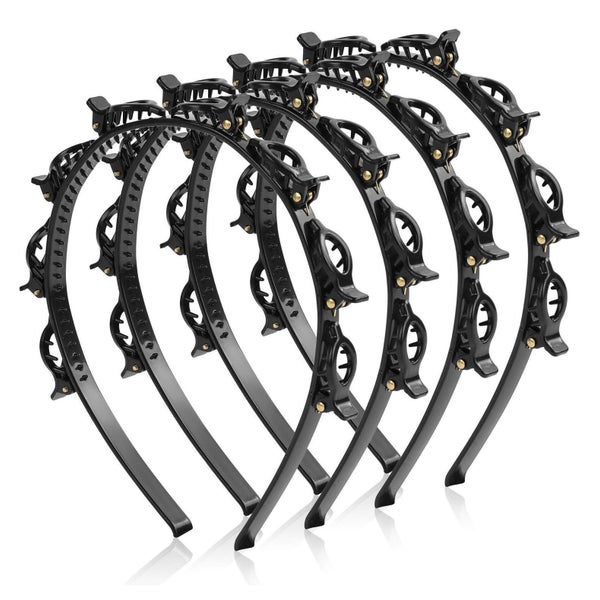LOPHE Haarband mit Clips, 4 Stück Double Bangs Hairstyle Clip für Damen &