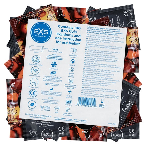 «Cola Flavour» - 100 transparente Kondome mit Cola-Aroma (100 Kondome) 100 St