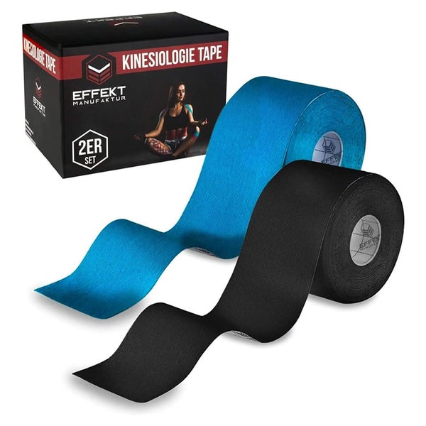 Effekt Manufaktur Kinesiologie Tape - 500 x 5 cm schwarz, blau 2 St