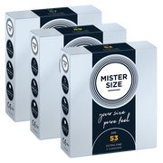 Produktabbildung: «Probierpack S», 9 Maßkondome, extra dünn, Größen 47, 49, 53 (9 Kondome) 9 St