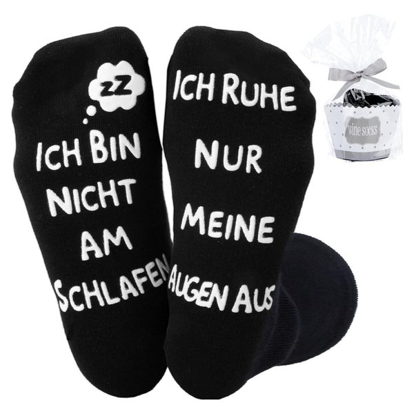 Belillpipi Lustige Socken "Ich ruhe nur meine Augen aus" - Geschenk für Männer
