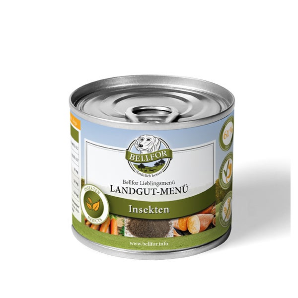 Bellfor Hundefutter Nass mit Insekten - Landgut-Menü 200 g