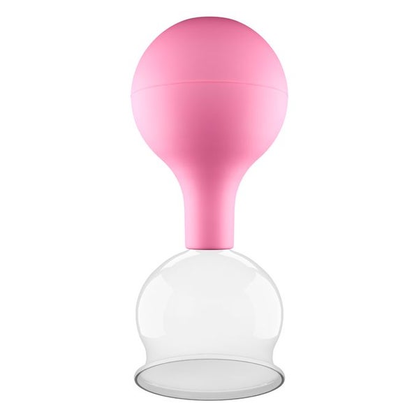 Pulox Schröpfglas aus Echtglas mit Saugball - 52mm in Pink 1 St