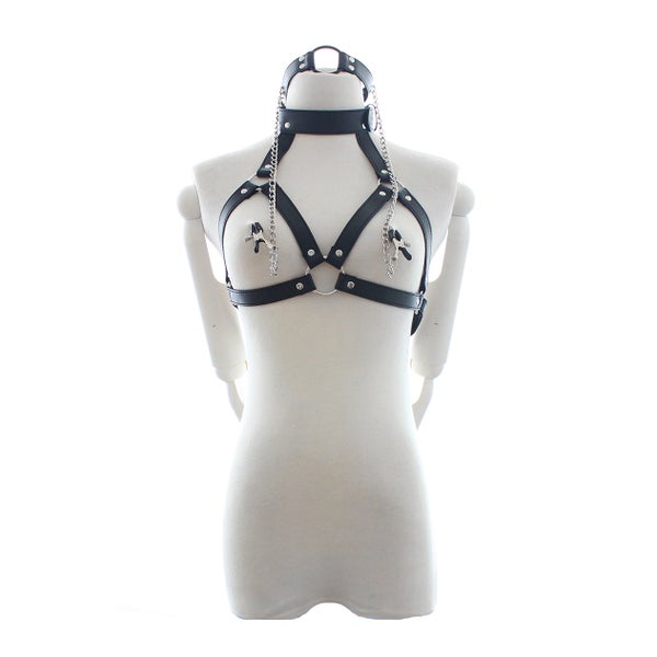 Melda - Harness, Bondage Strap Bra, Collar,Gag 1 St
