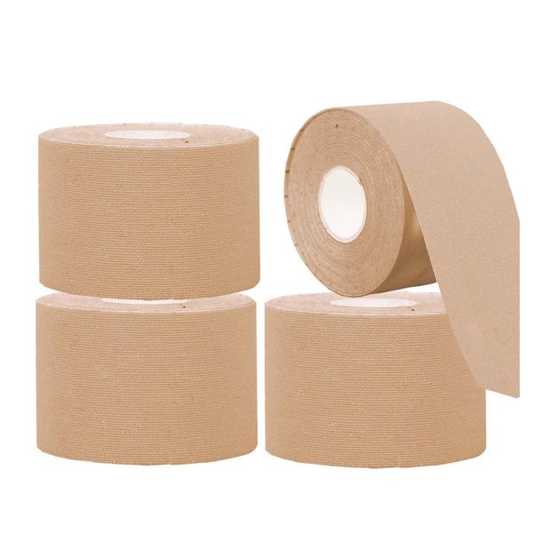 NELLHOMY Kinesiology Tape 4 Rollen, 5cm x 5m, Elastisch & Wasserfest, Hautfarbe