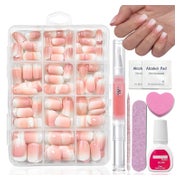 Nägel 240 Stück Künstliche Square Rosa Gradient 1 ml (1er Pa 1 St