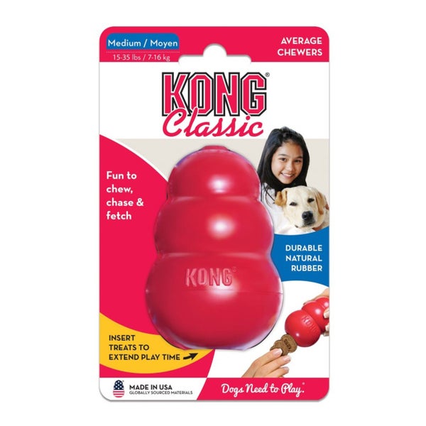 KONG Classic M, rot - Kauspielzeug aus Naturkautschuk für Hunde 1 St
