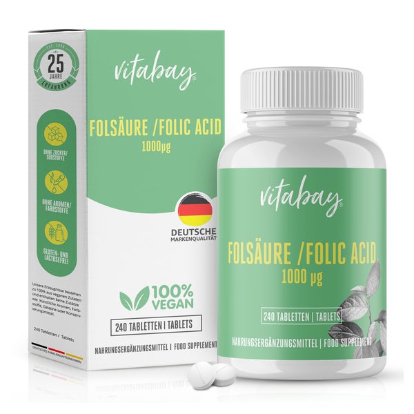 Vitabay Folsäure - Folic Acid - 1000 mcg 240 St