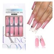 Künstliche Nägel Coffin PressOn French Glitter 1 ml (1er Pac 1 St