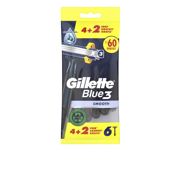 Blue3 Glatte Einwegrasierer 6Stk
