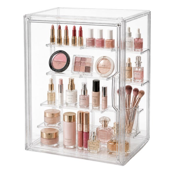 UNIQ Beauty Vault Kosmetik-Organizer mit Tür - Transparent