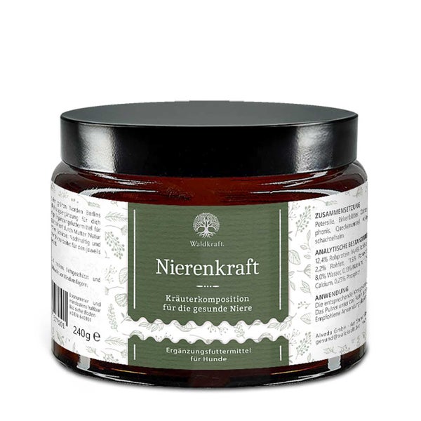 Nierenkraft - Kräutermischung für die Nieren von Hunden - Tiegel 240g 0.24 kg