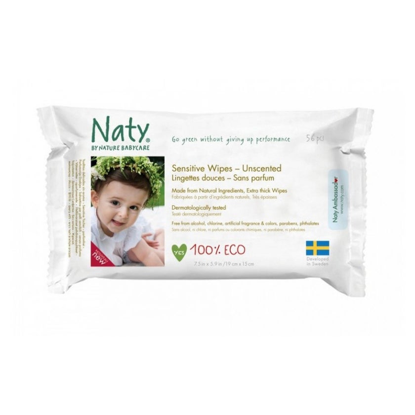 Naty - Feuchttücher Sensitiv, unparfümiert 56 St