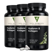 Vita Elements Hyaluron & Kollagen Komplex Kapseln 3 x 180 St