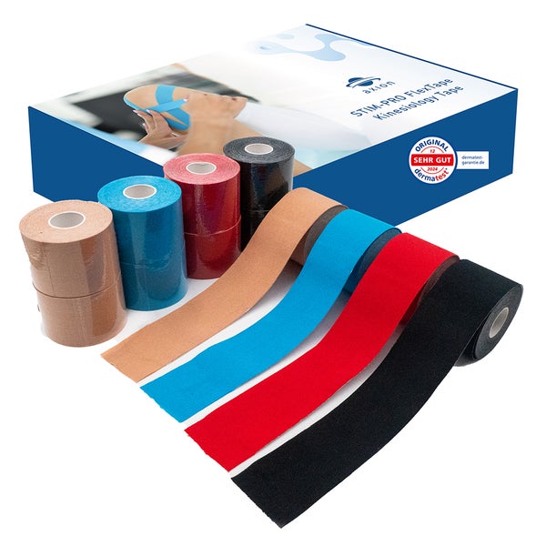 axion® Kinesiologie-Tapes - 500 x 5 cm - 4 Farben 12 St