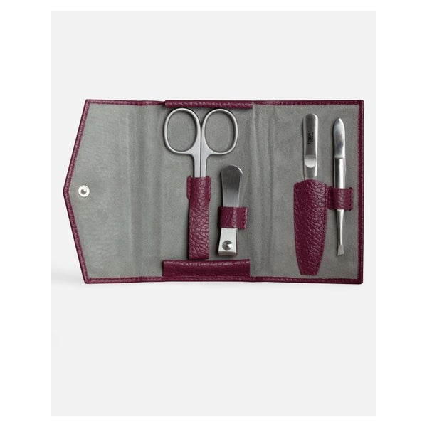 G&F Timor® 4-tlg Manikürset Leder weinrot Safirfeile 33112 1 St