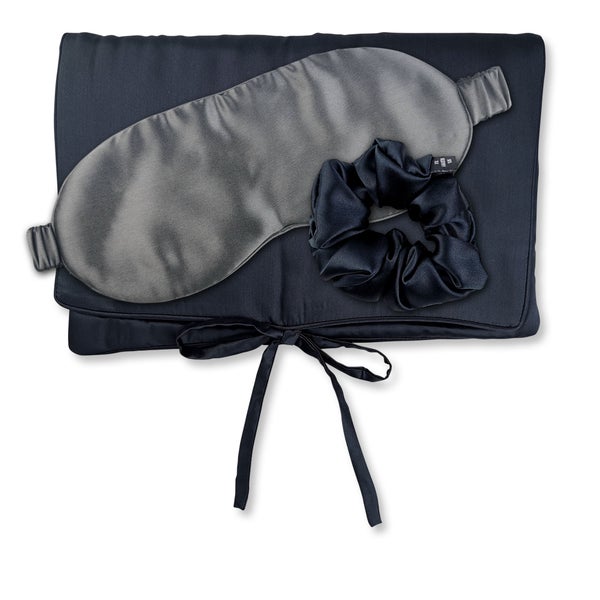 TRAVEL SET BEAUTY M Tasche, Schlafmaske & Scrunchie M aus Seide