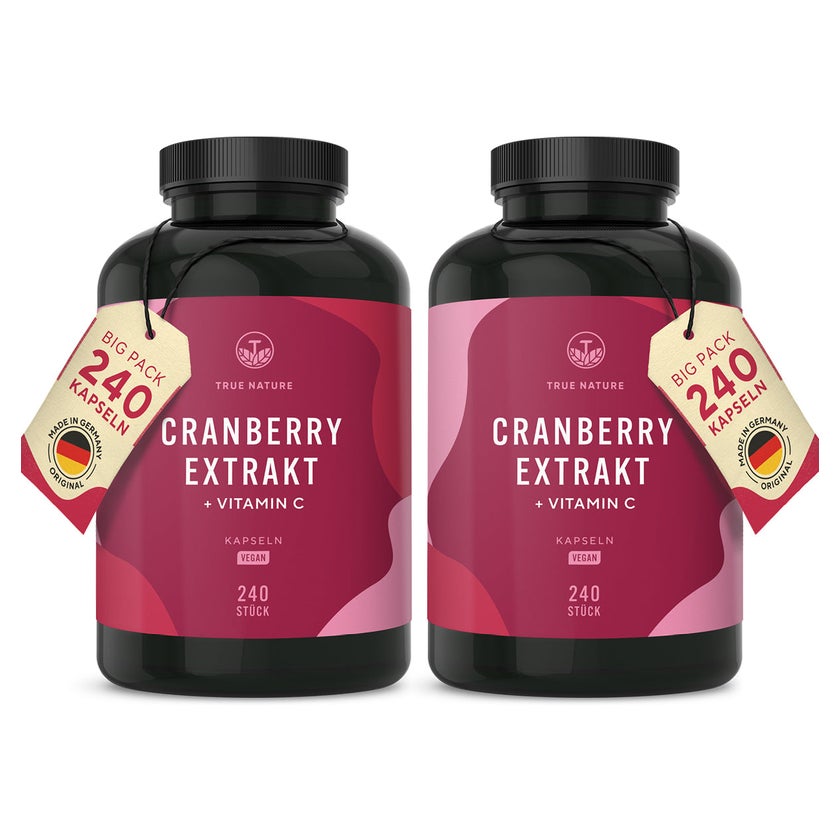 Cranberry Extrakt + Vitamin C Kapseln - 8 Monate Vorrat 480 St