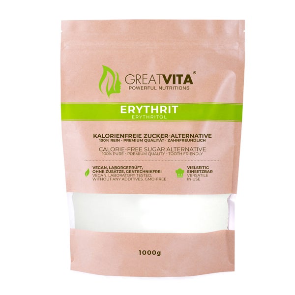 GreatVita Erythrit kalorienfreies Süßungsmittel 1000 g