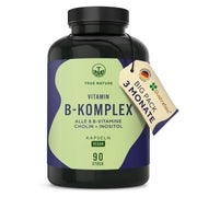 Vitamin B-Komplex Kapseln + Cholin & Inositol, Für 3 Monate 90 St