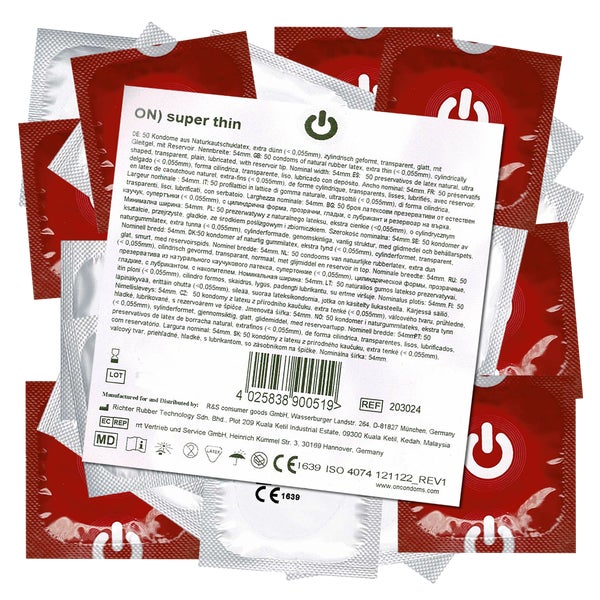 «Super Thin» dünne Kondome für mehr Gefühl, Maxipack (50 Kondome) 50 St