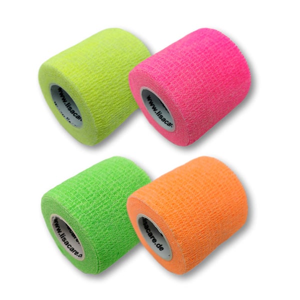 LisaCare Pflasterverband - 5cm x 4,5m - 4er Neon-Mix 4 St