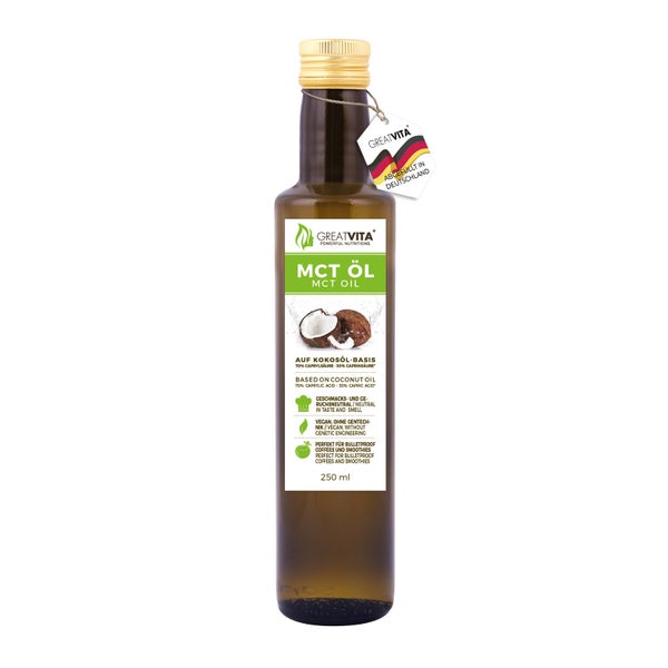 GreatVita MCT Öl auf Kokosölbasis C8 & C10 Fettsäuren 250 ml