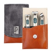 MR.GREEN Premium Nagelknipser-Set 3-teilig Edelstahl mit Lederetui für Maniküre