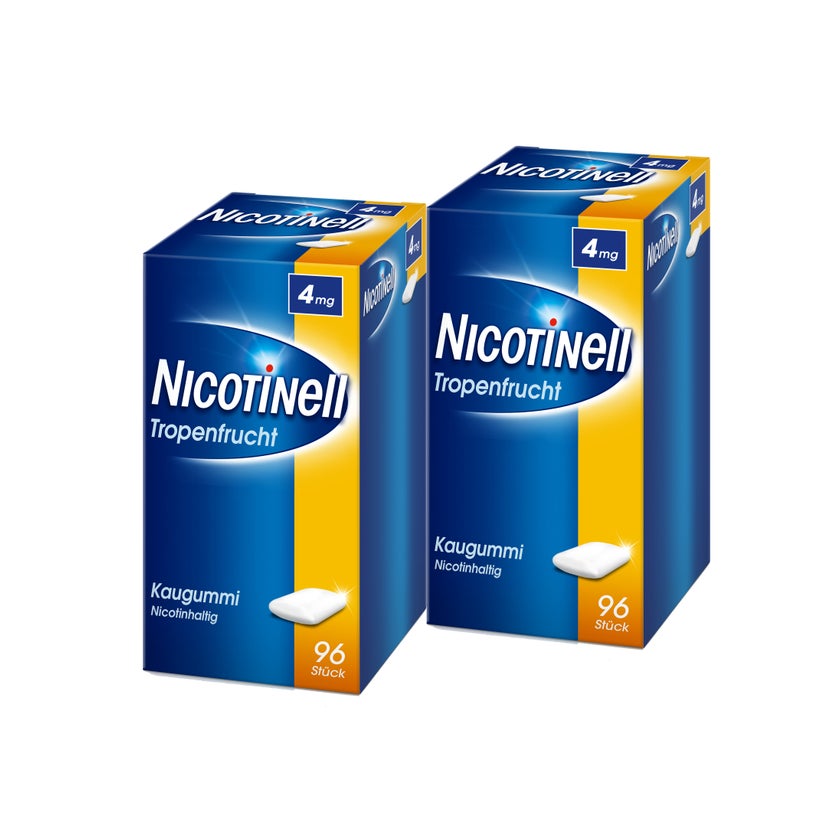 NICOTINELL Kaugummi 4 mg Tropfenfrucht Doppelpack 2X96 St