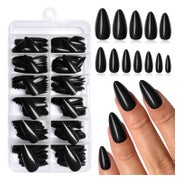 240 Stk Schwarze Mandel Press On Nails Akryl Mittellänge Nag 1 St