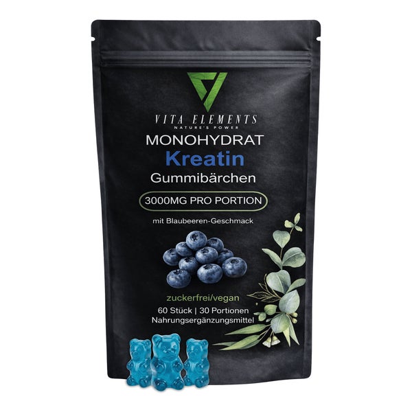 Vita Elements Kreatin Monohydrat Gummibärchen 60 St