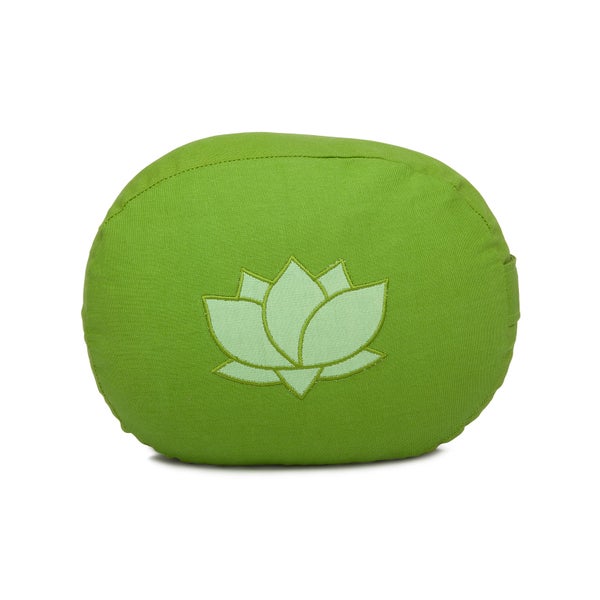 bodhi Meditationskissen OVAL, Dinkelfüllung, Stick Lotus 1 St