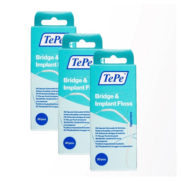TePe Bridge & Implant Floss 3x30 St 3 St