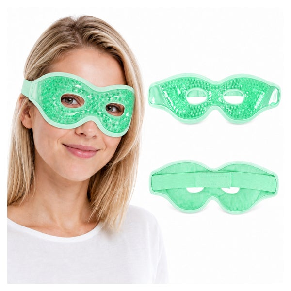 COOL-i Kühl- & Wärmemaske Augen Grün, Gelperlen 1 St