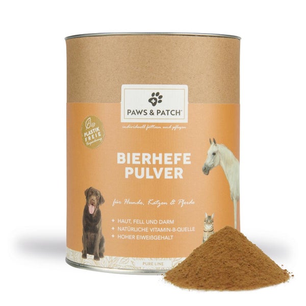 PAWS&PATCH BIERHEFE Pulver für Hunde, Katzen und Pferde 500 g