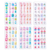 Falsche Nägel 144 Kinder Jellykleber 6 Designs Mädchen Color 1 St