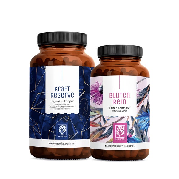 Bestseller-Paket: Mariendistel, Artischocke + Cholin & Magnesium in einem veganen Bundle - BLÜTENREIN & KRAFTRESERVE - NATURTREU® 266.8 g