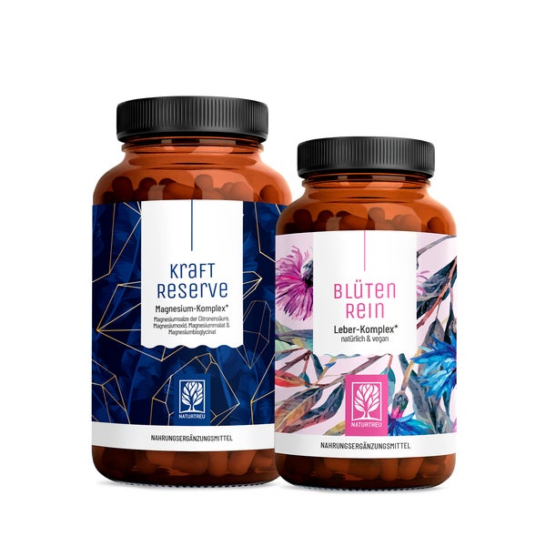 Bestseller-Paket: Mariendistel, Artischocke + Cholin & Magnesium in einem veganen Bundle - BLÜTENREIN & KRAFTRESERVE - NATURTREU® 266.8 g