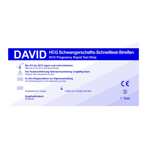 5 x David Schwangerschaftstest Streifen 10 miu/ml HCG Schnelltest