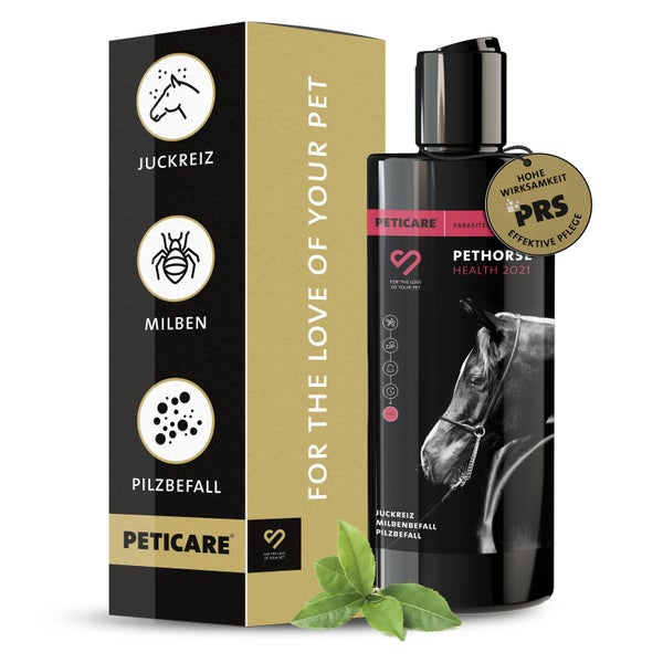 Peticare Anti-Parasiten Pferde-Shampoo gegen Milben Flöhe Pilz, lindert Juckreiz 250 ml